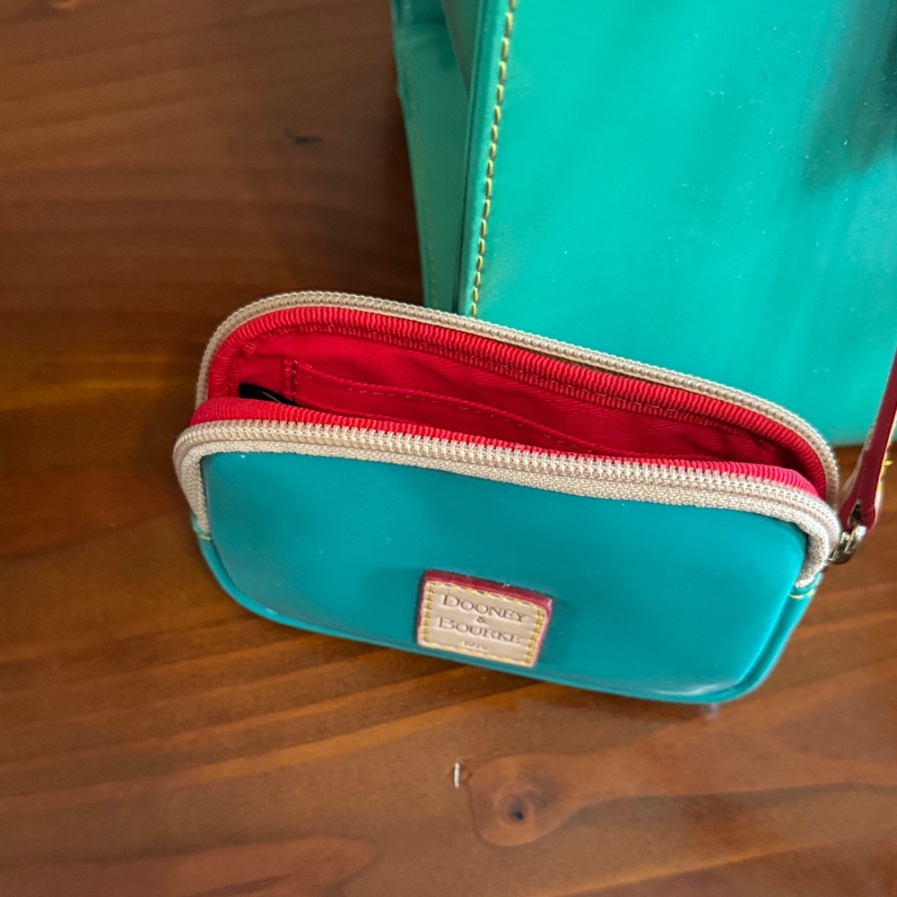 Dooney & Bourke Aqua and Beige Tote - Picture 8 of 8